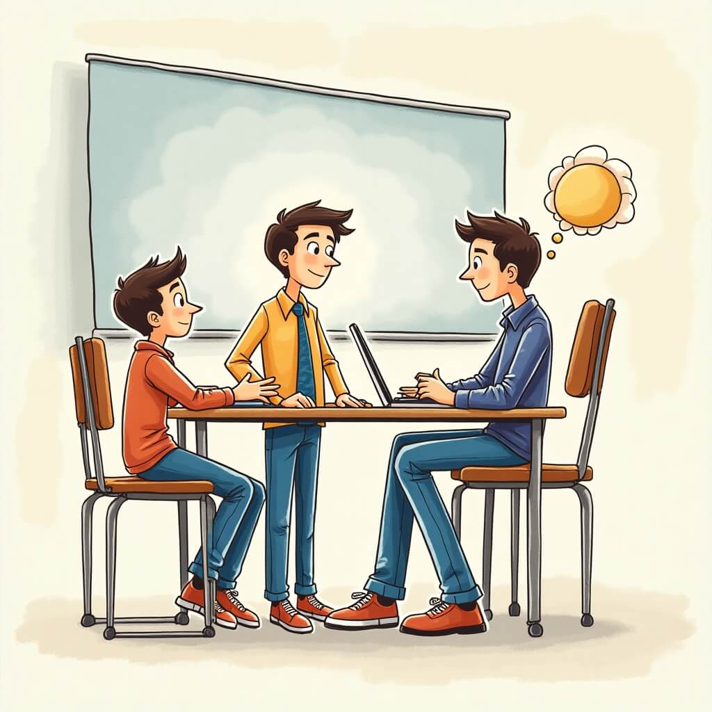 Nauczyciel ze swoimi uczniami