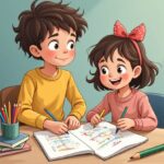 Dzieci bawiące się razem przy stoliku