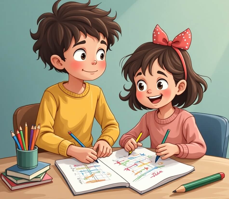 Dzieci bawiące się razem przy stoliku